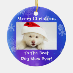 Weihnachts-Beste Hündin-Mama je Foto Keramik Ornament