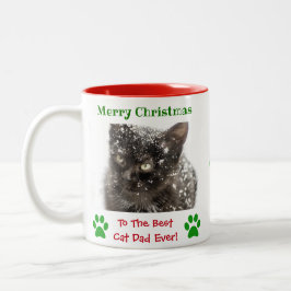 Weihnachts Bester Cat Vater Jeden Haustier Foto Zweifarbige Tasse