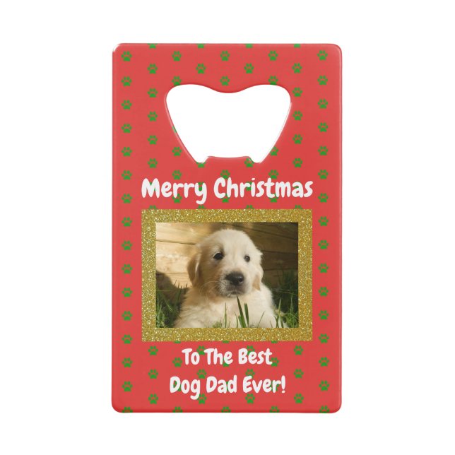Weihnachts Bester Hund Vater je Begleiter Foto Geldbeutel Flaschenöffner (Vorderseite)