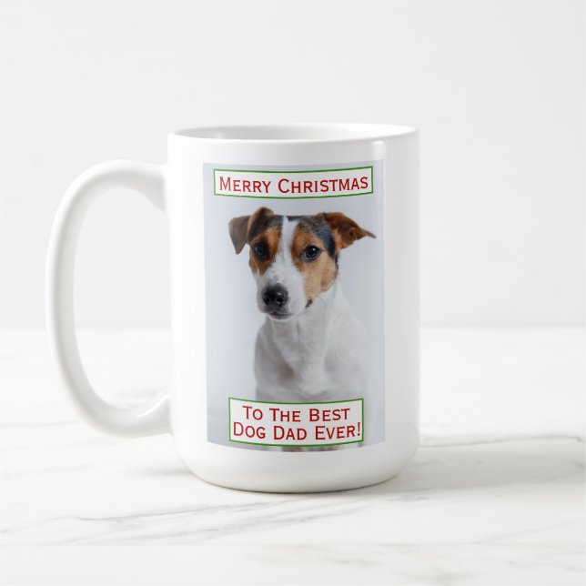 Weihnachts Bester Hund Vater je Begleiter Foto Kaffeetasse (Links)