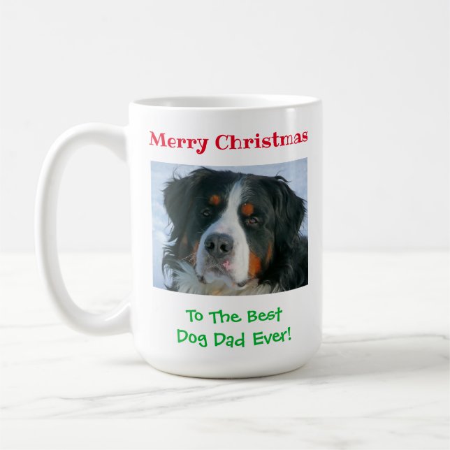 Weihnachts Bester Hund Vater je Begleiter Foto Kaffeetasse (Links)