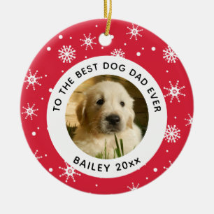 Weihnachts Bester Hund Vater je Begleiter Foto Keramik Ornament