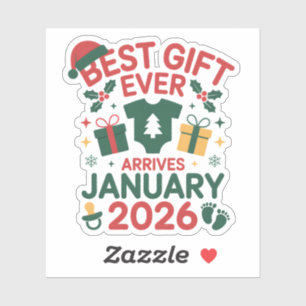 Weihnachts Bestes Geschenk Ankunft Januar 2026 Paa Aufkleber