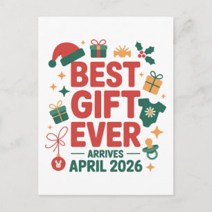 Weihnachts Bestes Geschenk je Ankunft April 2026 P Ankündigungspostkarte