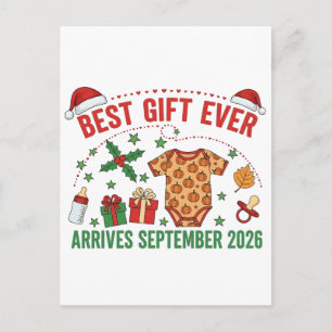 Weihnachts Bestes Geschenk je Ankunft September 20 Ankündigungspostkarte