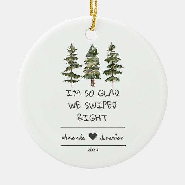 Weihnachts-Beziehung so erfreut, dass wir richtig  Keramik Ornament (Vorne)