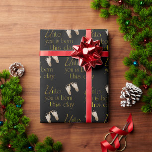 Weihnachts-Bibelverse auf schwarz Geschenkpapier