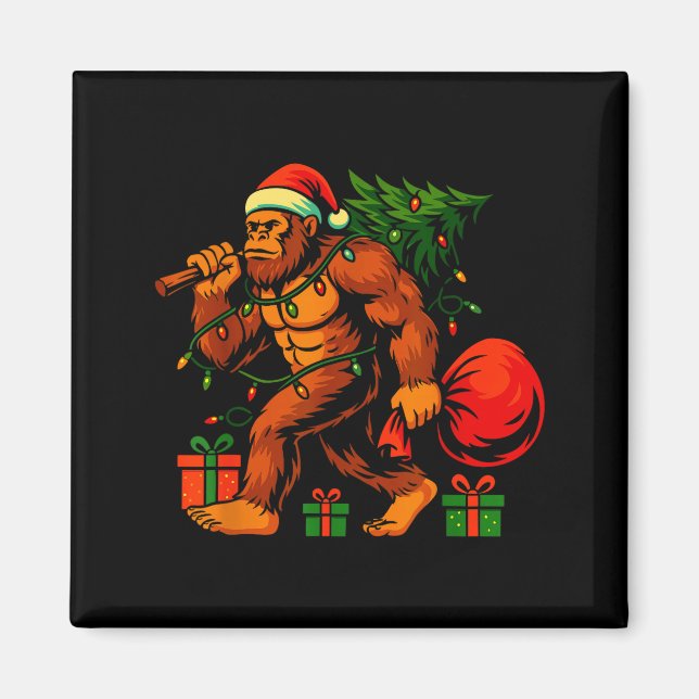 Weihnachts-Bigfoot-Kostüm Männer Junge Sasquatch X Magnet (Vorne)