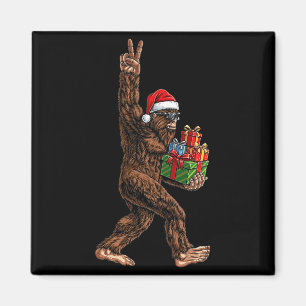 Weihnachts-Bigfoot-Santa-Hut Lustiger Sasquatch-Gr Magnet