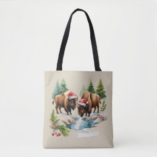 Weihnachts Bison Büffel Tier Western Wildlife  Tasche