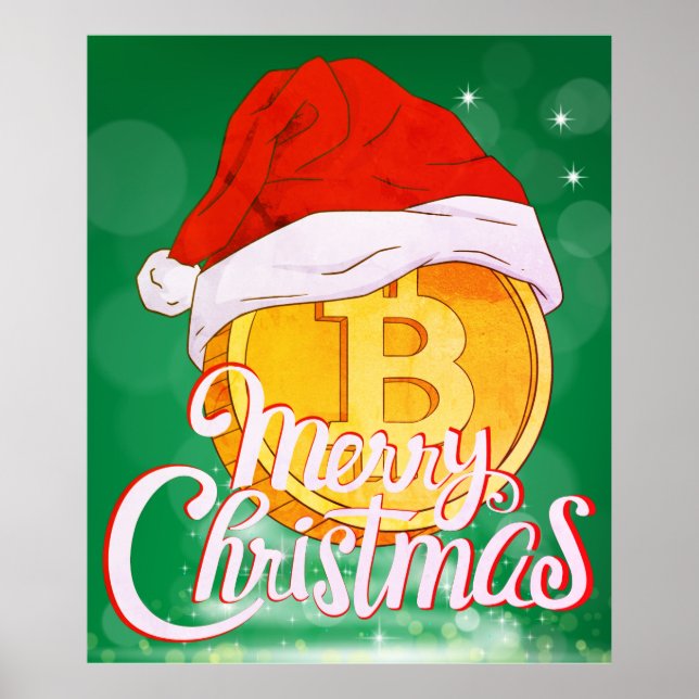 Weihnachts-Bitcoin - Tageshändler - Geschenk Poster (Vorne)