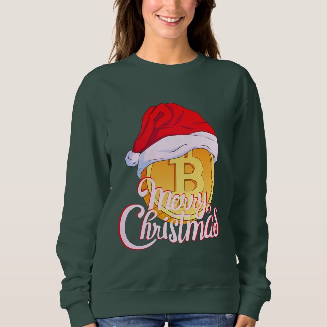 Weihnachts-Bitcoin - Tageshändler - Geschenk Sweatshirt (Vorderseite)