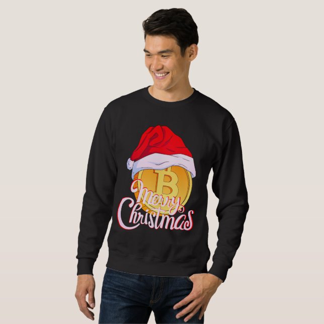 Weihnachts-Bitcoin - Tageshändler - Geschenk Sweatshirt (Vorne ganz)