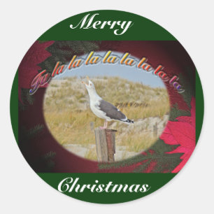 Weihnachts Black Backgull Weihnachtsfeiern Runder Aufkleber