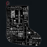 Weihnachts-Blackboard-Stil Weihnachten Strumpf Großer Weihnachtsstrumpf<br><div class="desc">Alle Lieblings-Weihnachts-Stimmung auf einem smarten, schwarz-weiß typografischen Weihnachtsweihnachtsweih-Strumpf im schwarzen Chalkboard-Stil. Freuen Sie sich auf ein saisonales Interieur und ein perfektes Geschenk voller Feiertage.</div>