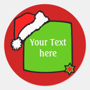 Weihnachts-Blackboard + Text oder Bild Runder Aufkleber