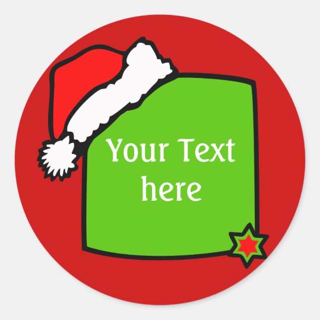 Weihnachts-Blackboard + Text oder Bild Runder Aufkleber (Vorderseite)