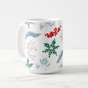 Weihnachts-Blätter Muster Merry & Bright Kaffeetasse