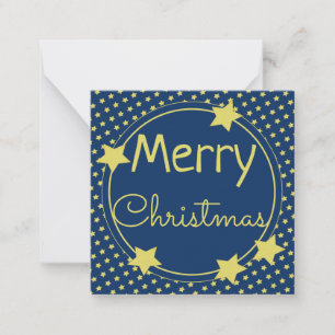 Weihnachts Blue Paper Note Flat Card mit Sternen Mitteilungskarte