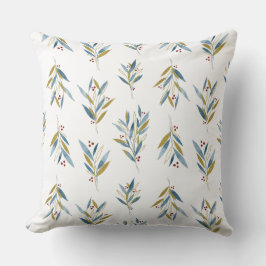 Weihnachts-Blue und Gold Bouquets Kissen