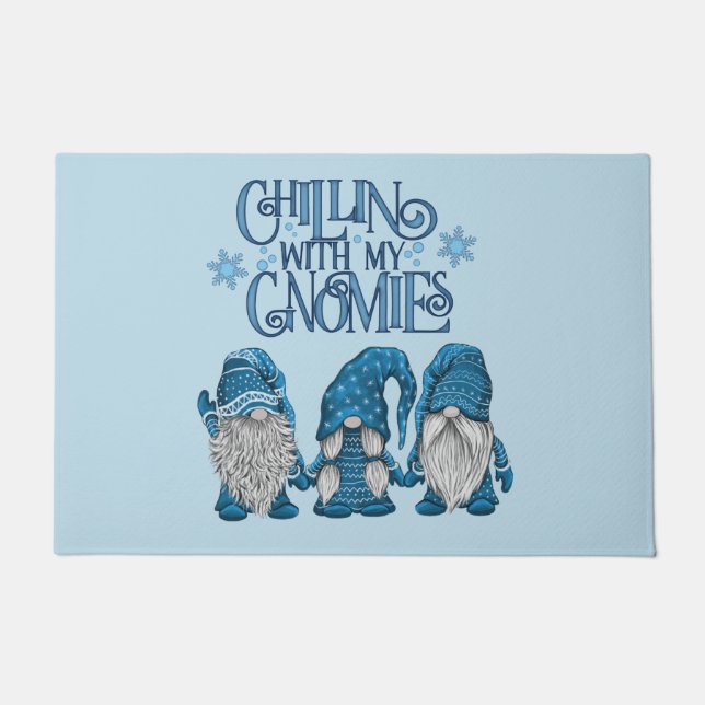 Weihnachts-Blue-Winter-Trio-Chillin mit meinen Gno Fußmatte (Vorderseite)