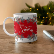 Weihnachts-Blume-Bänder-Let it's Snowtypografie