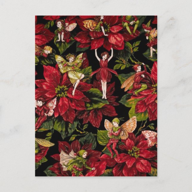 Weihnachts-Blume Feiertagspostkarte (Vorderseite)