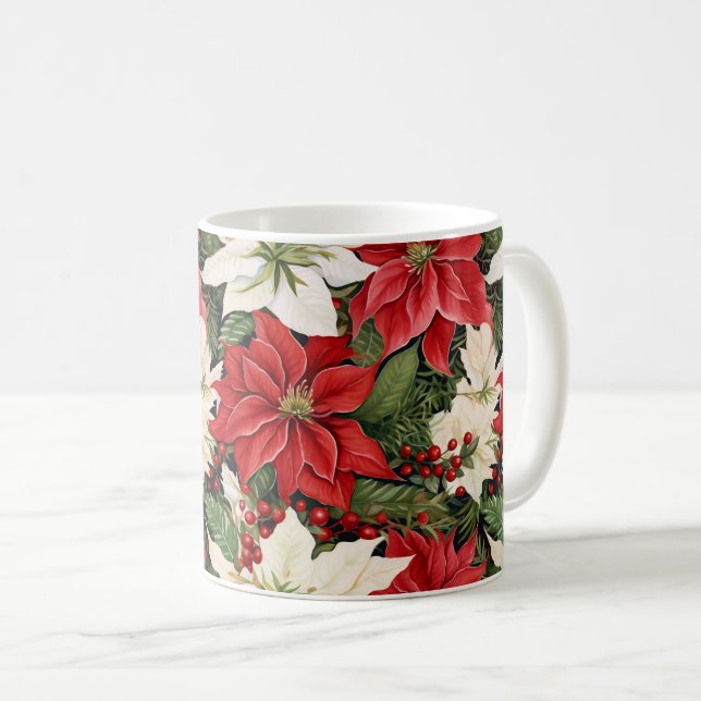 Weihnachts-Blume Kaffeetasse (VorderseiteRechts)