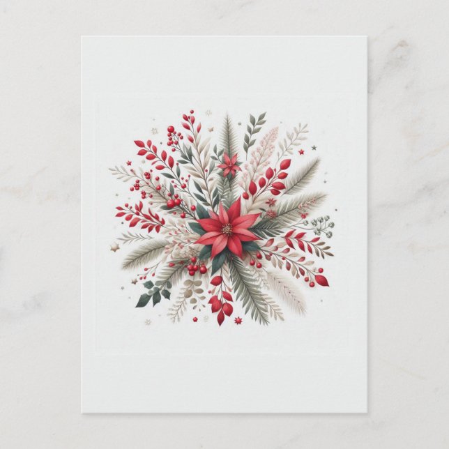 Weihnachts-Blume Postkarte (Vorderseite)