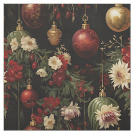 Weihnachts-Blumendekorationen auf Schwarz Stoff