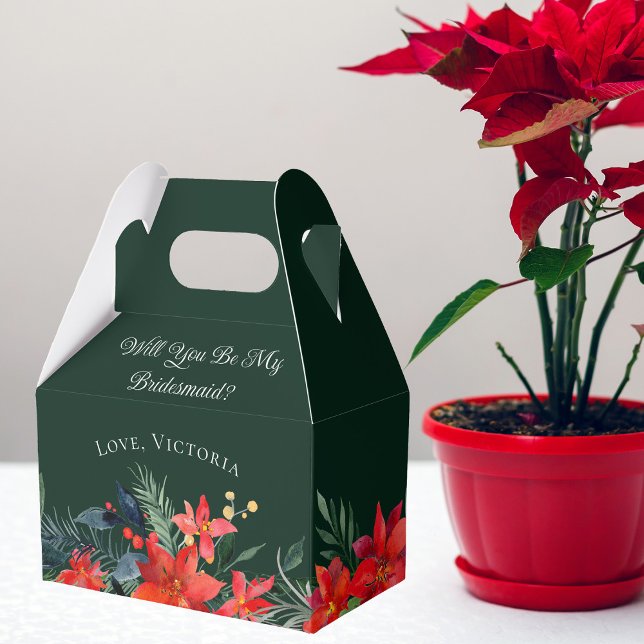 Weihnachts-Blumenhochzeit wirst du meine Brautjung Geschenkschachtel (Von Creator hochgeladen)