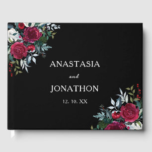 Weihnachts-Blumenkohl-Rose Personalisiert Hochzeit Gästebuch