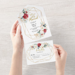 Weihnachts-Blumensaison Verheiratet All In One Einladung