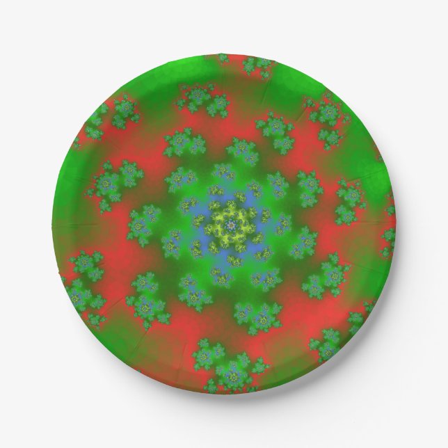 Weihnachts-Blumensprinklen Pappteller (Vorderseite)