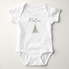 Weihnachts-Body mit individuellem Namen für Baby M Strampler