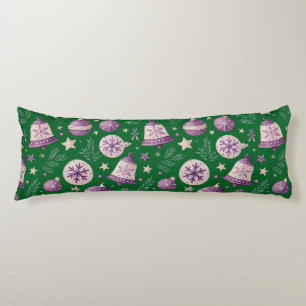 Weihnachts-Body-Pillow mit lila Glocken & Seitenschläferkissen