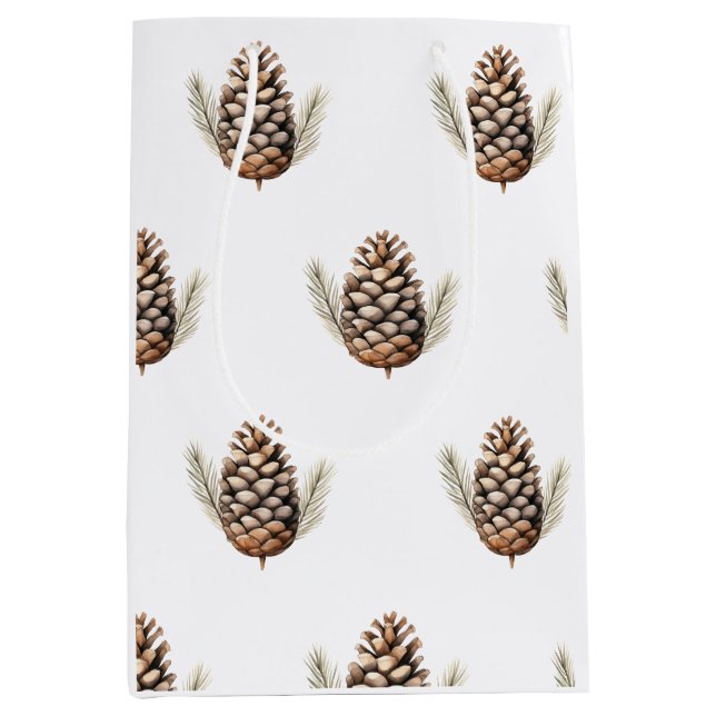 Weihnachts-Boho Wasser Farbe Umschlag Papier Mittlere Geschenktüte (Vorderseite)