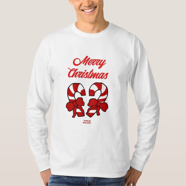 Weihnachts-Bonbons Herren-Langschläfer-Shirt T-Shirt (Vorderseite)