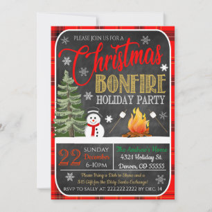 Weihnachts-Bonfire-Party Einladung