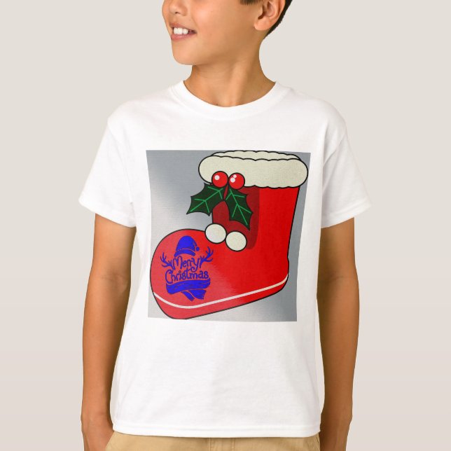 Weihnachts-Boot-Design - Kid's T - Shirt (Vorderseite)