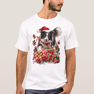 Weihnachts Border Collie Treiben von Weihnachtsges T-Shirt