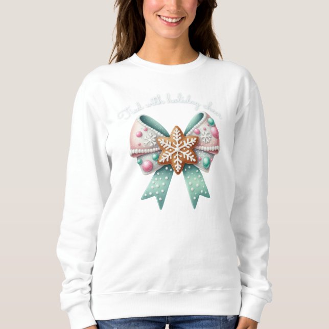 Weihnachts-Bow Weihnachtsginger Brot Bow Festival Sweatshirt (Vorderseite)