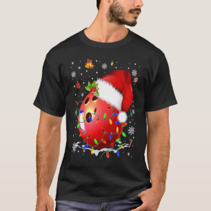 Weihnachts Bowling Ball Weihnachtsmannmütze Funny T-Shirt