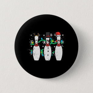 Weihnachts-Bowling Funny Xmas Sports Bowler Men Wi Button