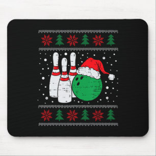 Weihnachts-Bowling Hat Santa Bowler Ugly Xmas Men Mousepad