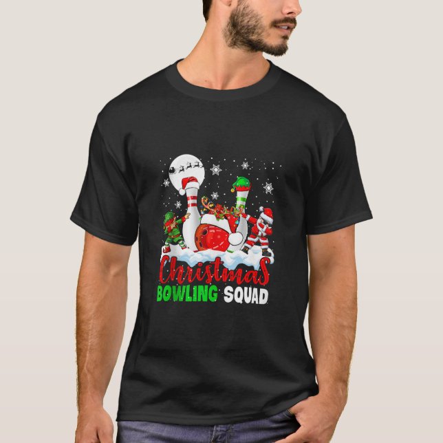 Weihnachts-Bowling-Mannschaft Santa-Elf-Dabbing-Bo T-Shirt (Vorderseite)