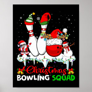 Weihnachts-Bowling Squad Dabbing Bowling Poster