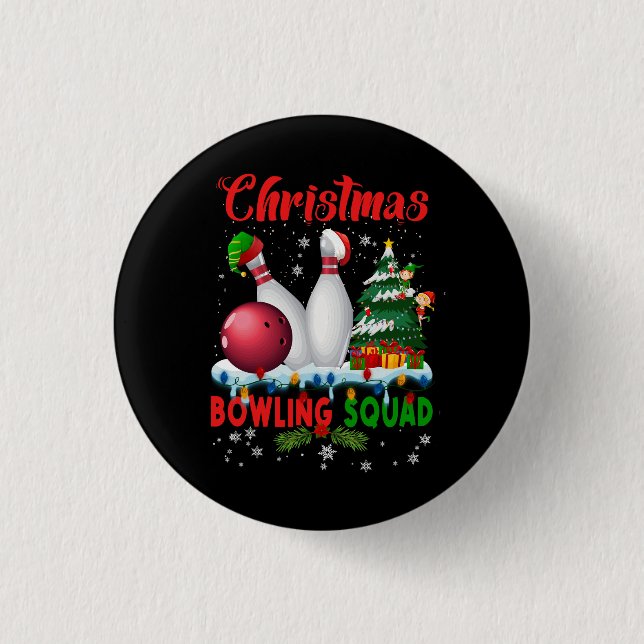 Weihnachts-Bowling Squad Dabbing Santa Funny Chris Button (Vorderseite)