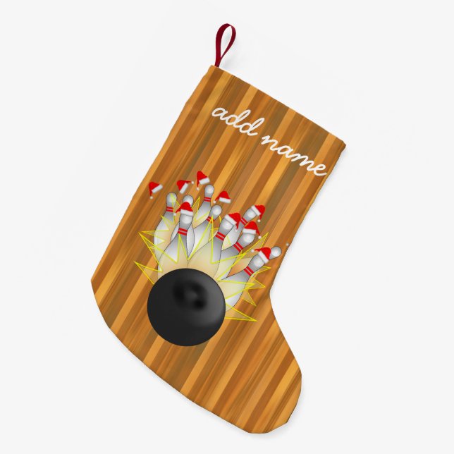 Weihnachts-Bowling Strike Kleiner Weihnachtsstrumpf (Vorderansicht (hängend))
