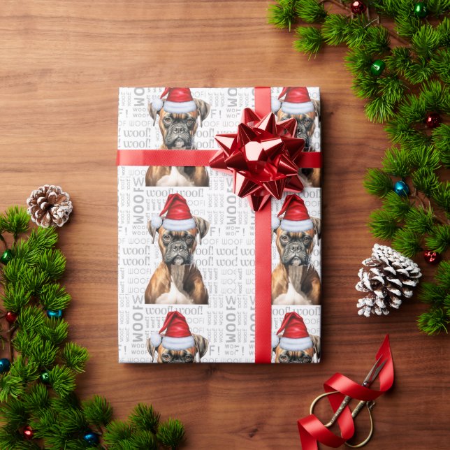 Weihnachts-Boxer für Hunde-Lover-Urlaub Geschenkpapier (Feiertagsgeschenk)